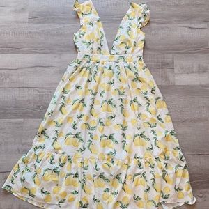 Pink Lily lemon midi dress
